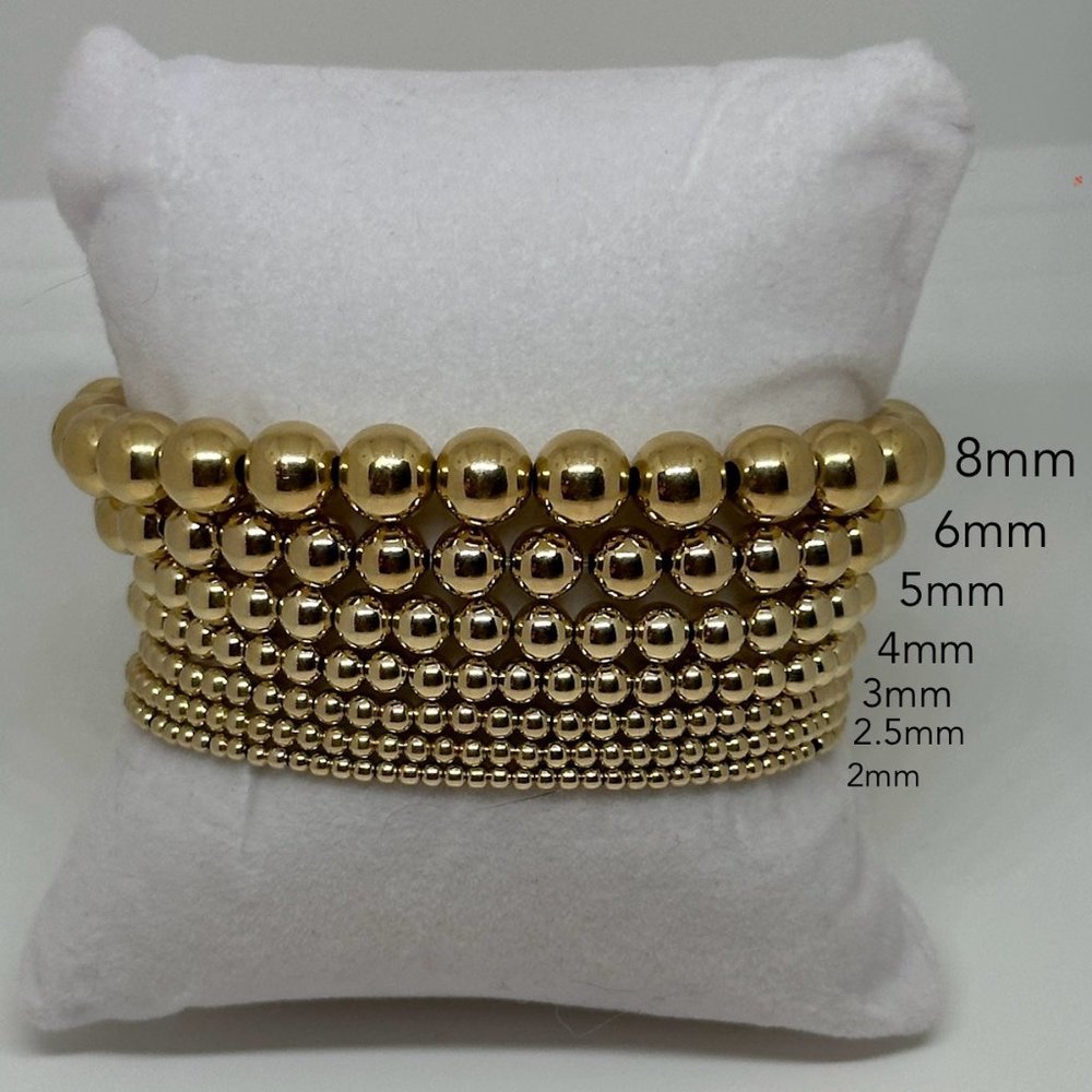 5mm 14k Gold Filled Beaded Bracelets